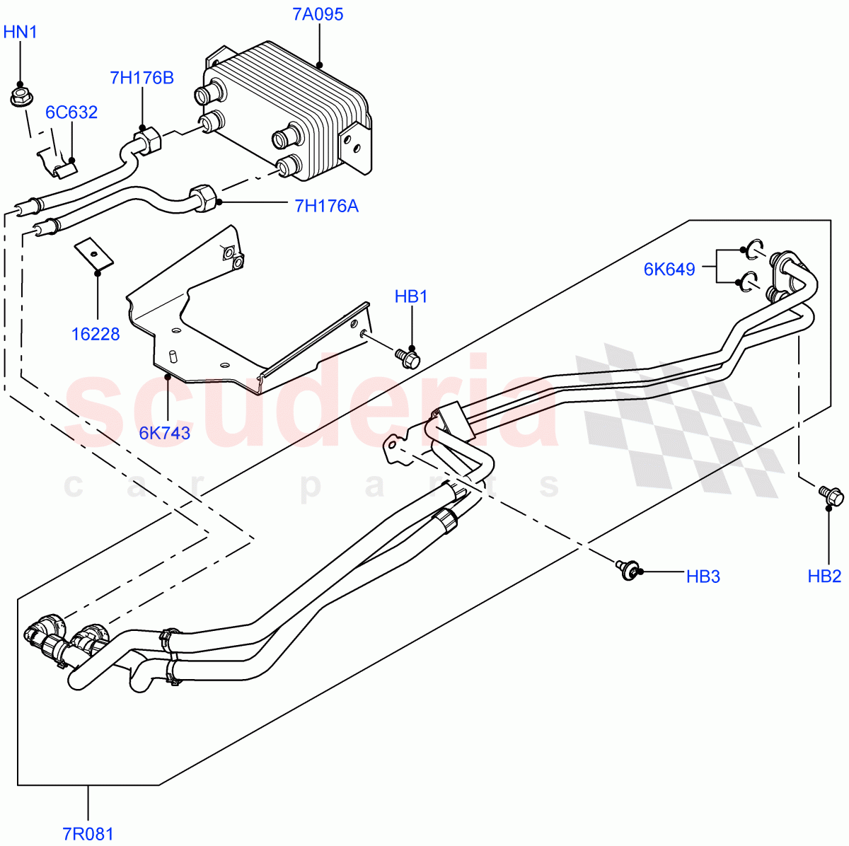Transmission Cooling Systems (5.0L OHC SGDI SC V8 Petrol - AJ133, 6 Speed Auto Transmission ZF 6HP28, 5.0L OHC SGDI NA V8 Petrol - AJ133) ((V) FROMAA000001) of Land Rover Land Rover Range Rover Sport (2010-2013) [3.0 Diesel 24V DOHC TC]