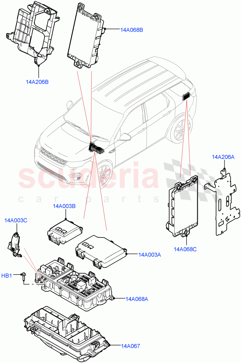 Fuses, Holders And Circuit Breakers (Halewood (UK)) ((V) FROMLH000001) of Land Rover Land Rover Discovery Sport (2015+) [2.0 Turbo Diesel AJ21D4]