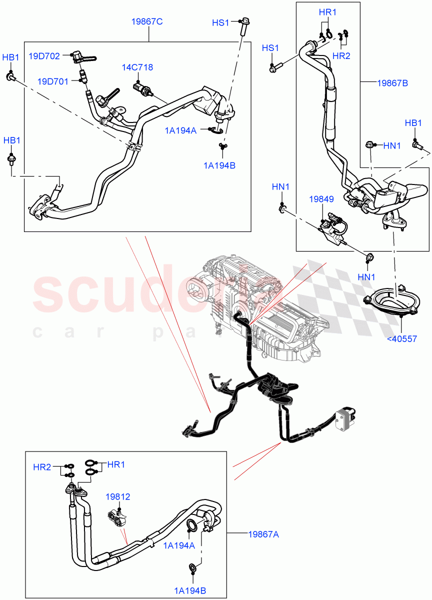 Air Conditioning System (2.0L AJ200P Hi PHEV, RHD) of Land Rover Land Rover Defender (2020+) [2.0 Turbo Diesel]