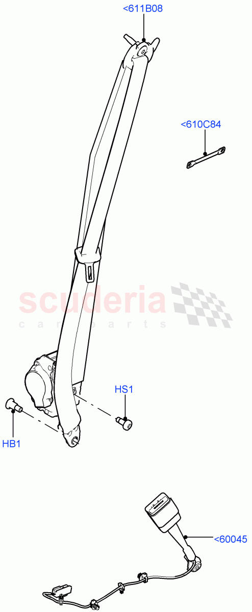 Front Seat Belts (Changsu (China)) ((V) FROMFG000001) of Land Rover Land Rover Discovery Sport (2015+) [2.0 Turbo Petrol AJ200P]