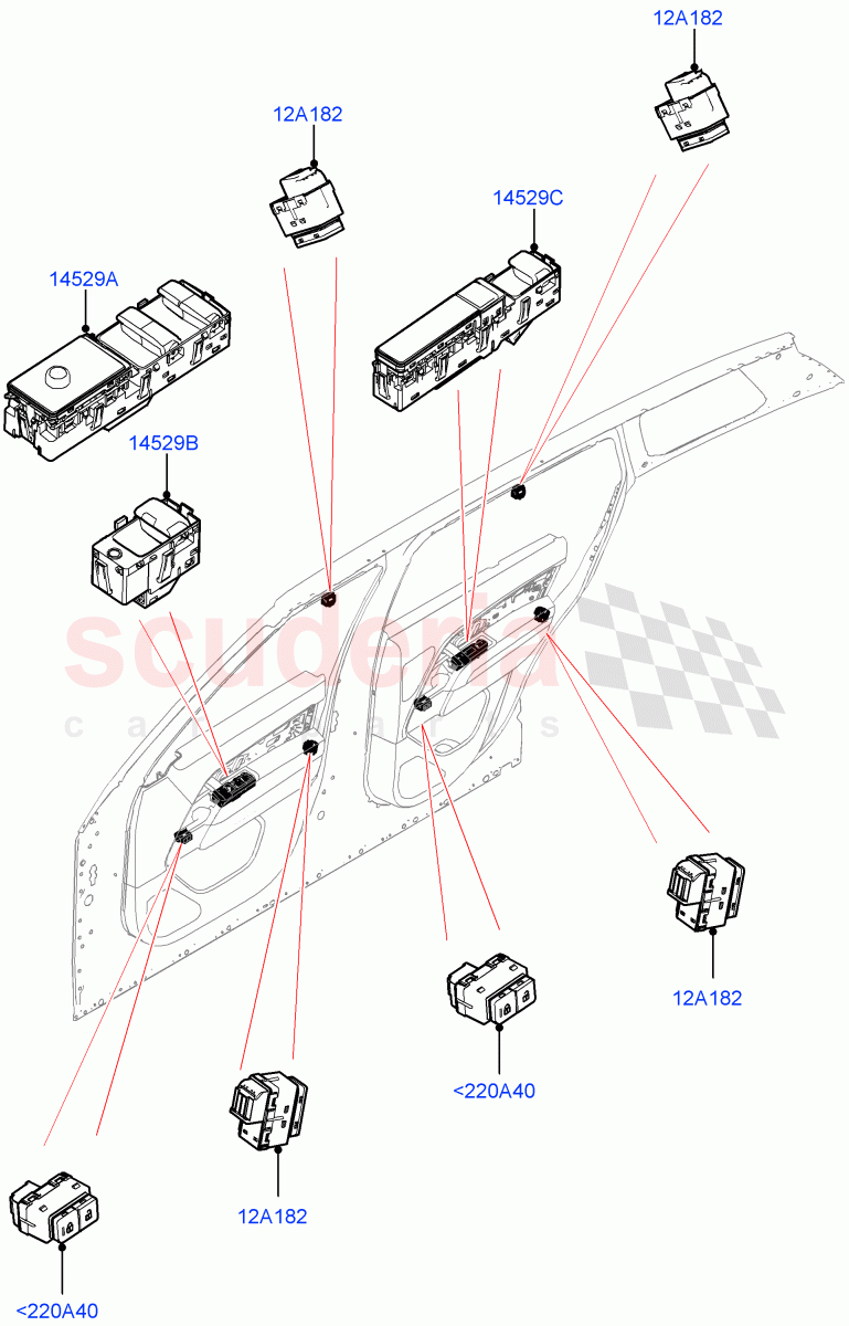 Switches (Front And Rear Doors) of Land Rover Land Rover Range Rover (2022+) [4.4 V8 Turbo Petrol NC10]