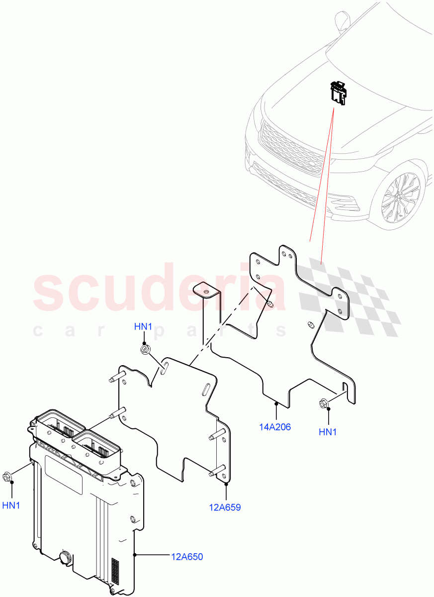 Engine Modules And Sensors (5.0L P AJ133 DOHC CDA S/C Enhanced, LHD) ((V) FROMKA000001) of Land Rover Land Rover Range Rover Velar (2017+) [5.0 OHC SGDI SC V8 Petrol]