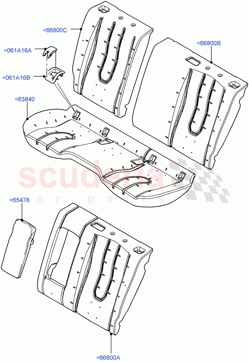 Rear Seat Pads/Valances & Heating (Itatiaia (Brazil), 2nd Row Seat 60/40 (3 P) - Folding) ((V) FROMGT000001) of Land Rover Land Rover Range Rover Evoque (2012-2018) [2.0 Turbo Petrol AJ200P]