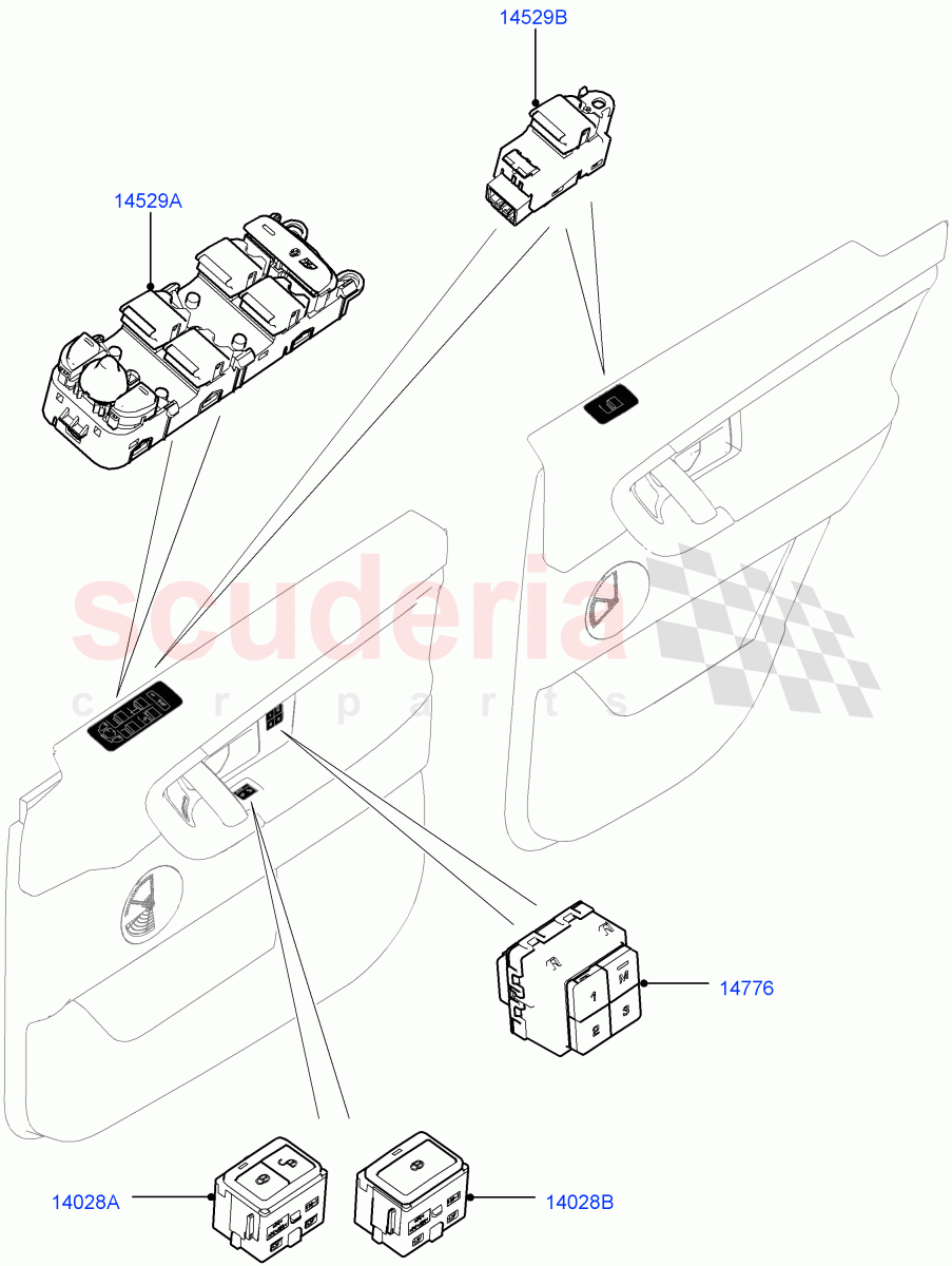 Switches (Door) (Changsu (China)) ((V) FROMFG000001, (V) TOKG446856) of Land Rover Land Rover Discovery Sport (2015+) [2.0 Turbo Diesel AJ21D4]