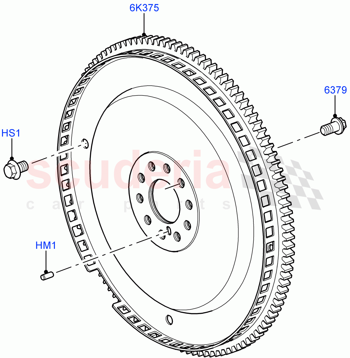 Flywheel (5.0L OHC SGDI NA V8 Petrol - AJ133) ((V) FROMAA000001) of Land Rover Land Rover Discovery 4 (2010-2016) [5.0 OHC SGDI NA V8 Petrol]