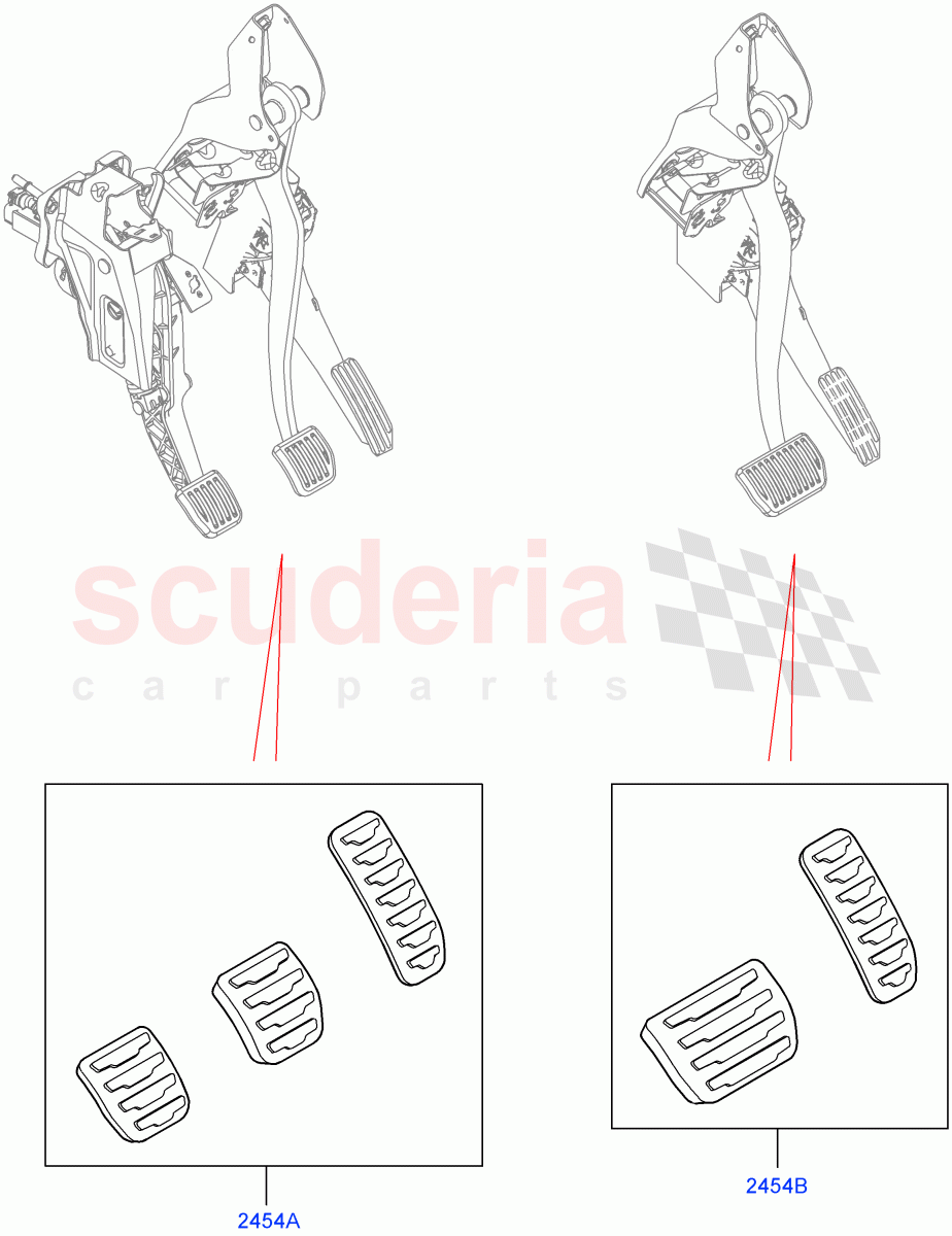 Pedal Covers (Itatiaia (Brazil)) of Land Rover Land Rover Range Rover Evoque (2019+) [2.0 Turbo Diesel]