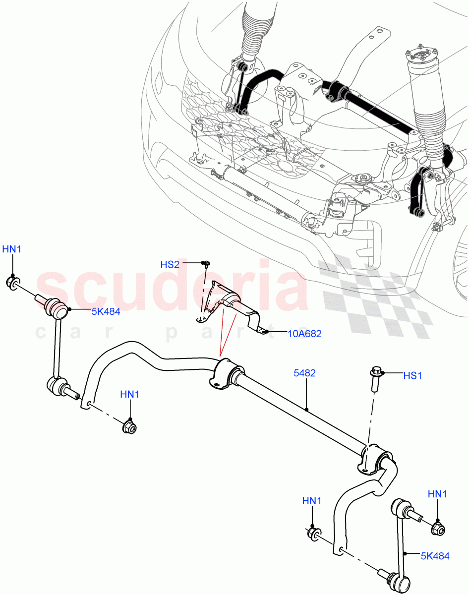 Front Cross Member & Stabilizer Bar (Stabilizer Bar) of Land Rover Land Rover Defender (2020+) [3.0 I6 Turbo Diesel AJ20D6]