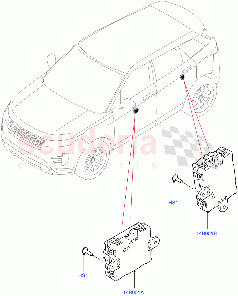 Vehicle Modules And Sensors (Door) (Changsu (China)) of Land Rover Land Rover Range Rover Evoque (2019+) [2.0 Turbo Diesel AJ21D4]