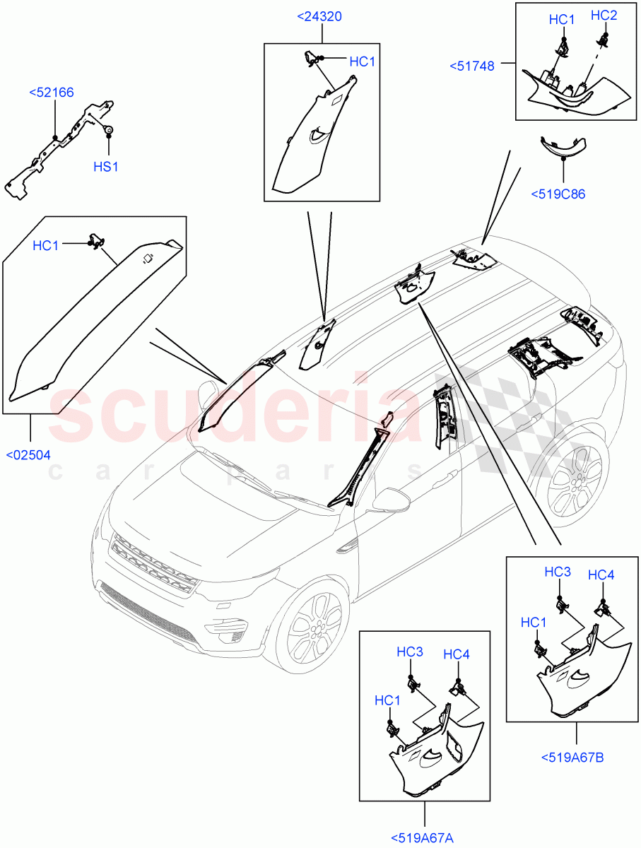 Side Trim (Front And Rear) (Changsu (China)) ((V) FROMFG000001) of Land Rover Land Rover Discovery Sport (2015+) [1.5 I3 Turbo Petrol AJ20P3]