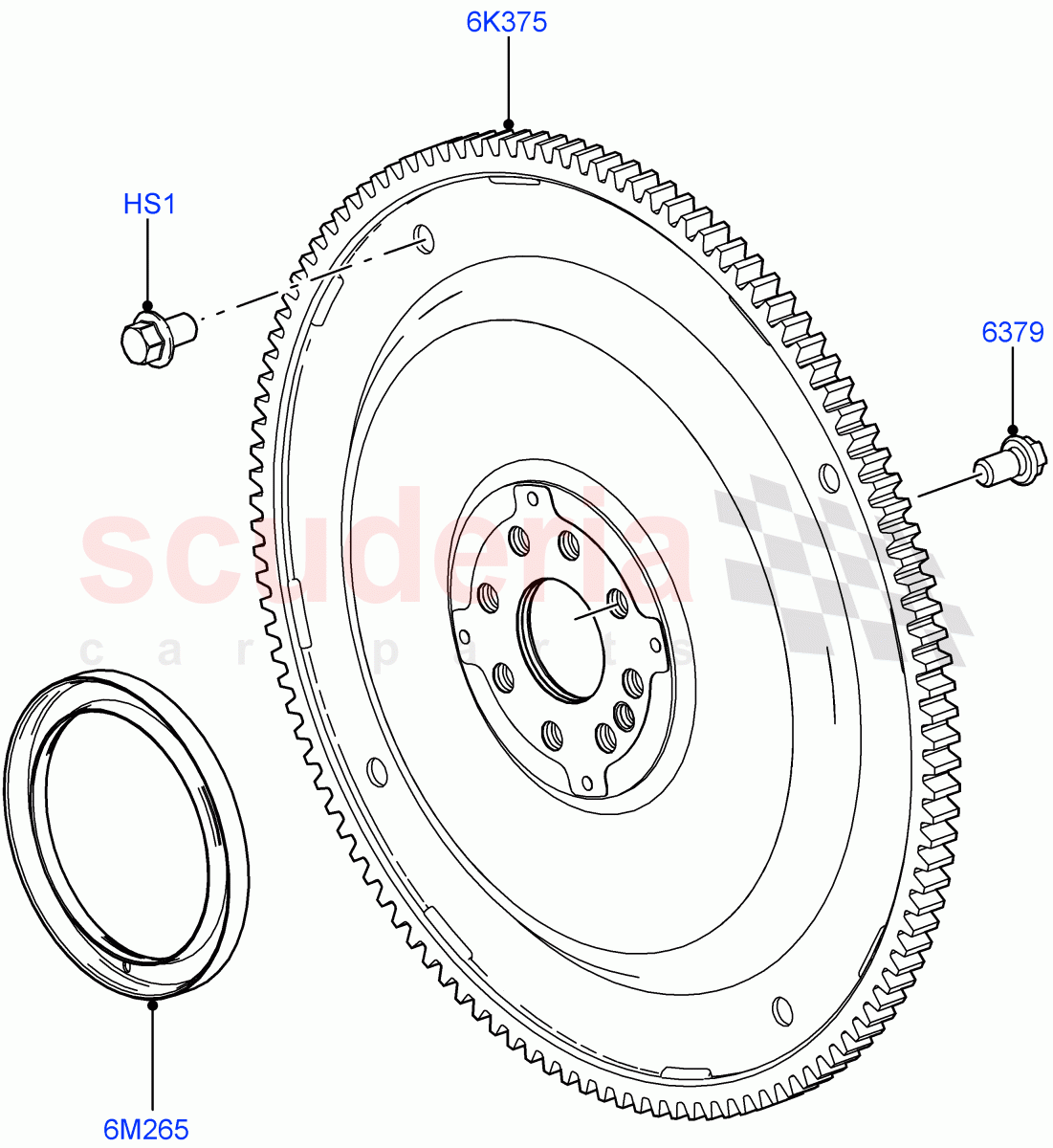 Flywheel (3.6L V8 32V DOHC EFi Diesel Lion) ((V) FROMAA000001) of Land Rover Land Rover Range Rover (2010-2012) [3.6 V8 32V DOHC EFI Diesel]