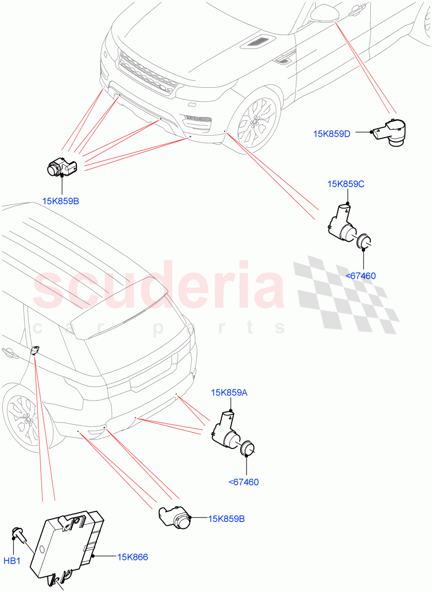 Parking Distance Control (SVR Version, SVR) ((V) FROMJA000001) of Land Rover Land Rover Range Rover Sport (2014+) [3.0 Diesel 24V DOHC TC]