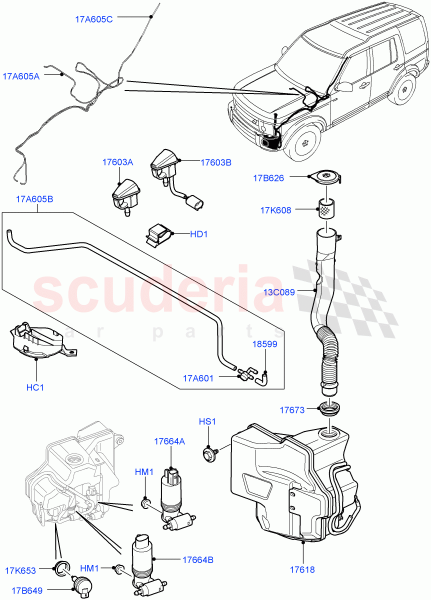 Windscreen Washer ((V) FROMAA000001) of Land Rover Land Rover Discovery 4 (2010-2016) [5.0 OHC SGDI NA V8 Petrol]