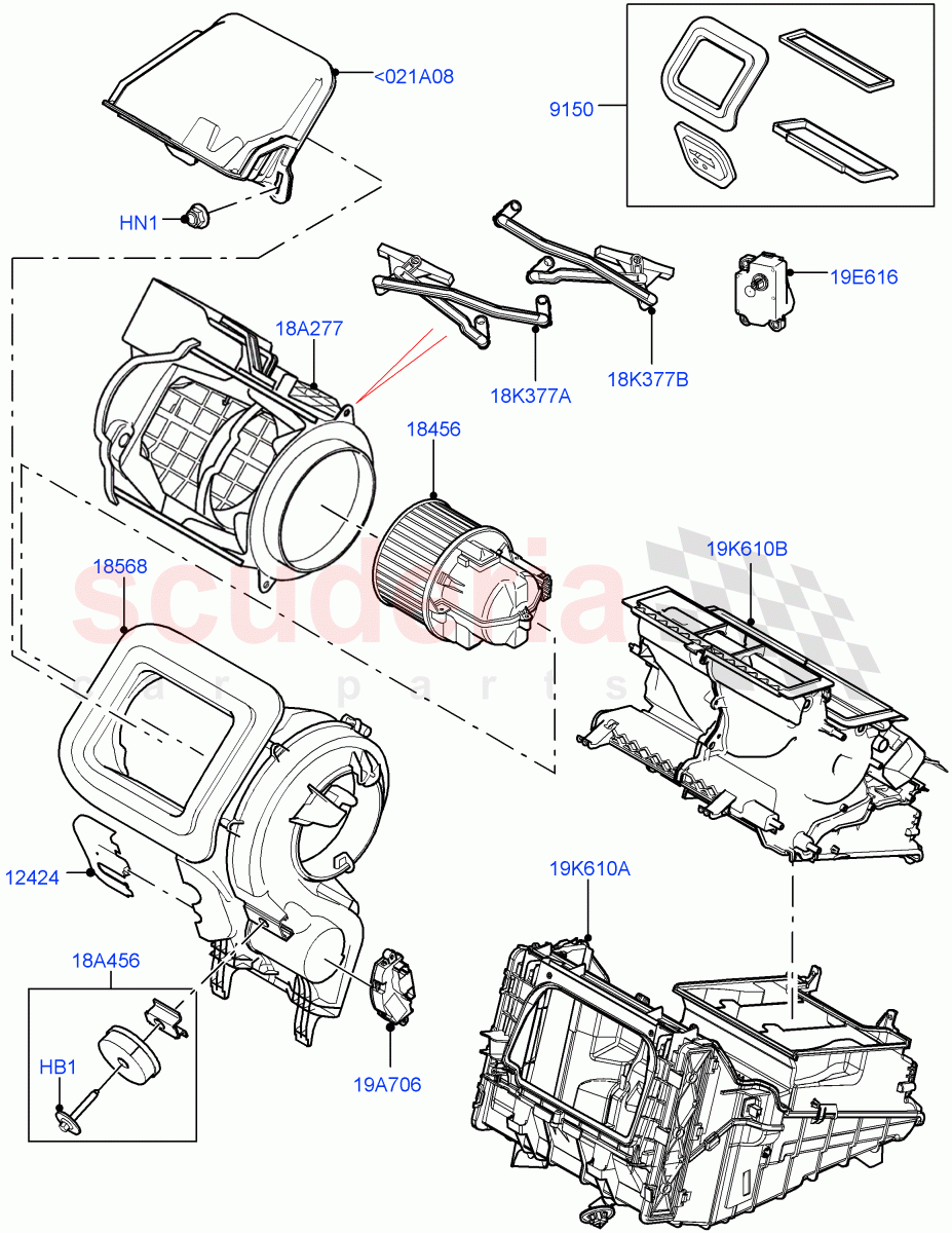 Heater/Air Cond.External Components (Main Unit) (Halewood (UK)) of Land Rover Land Rover Range Rover Evoque (2019+) [2.0 Turbo Petrol AJ200P]