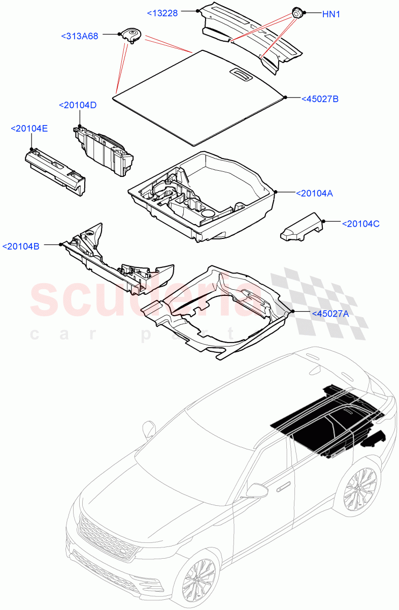 Load Compartment Trim (Floor) of Land Rover Land Rover Range Rover Velar (2017+) [3.0 Diesel 24V DOHC TC]