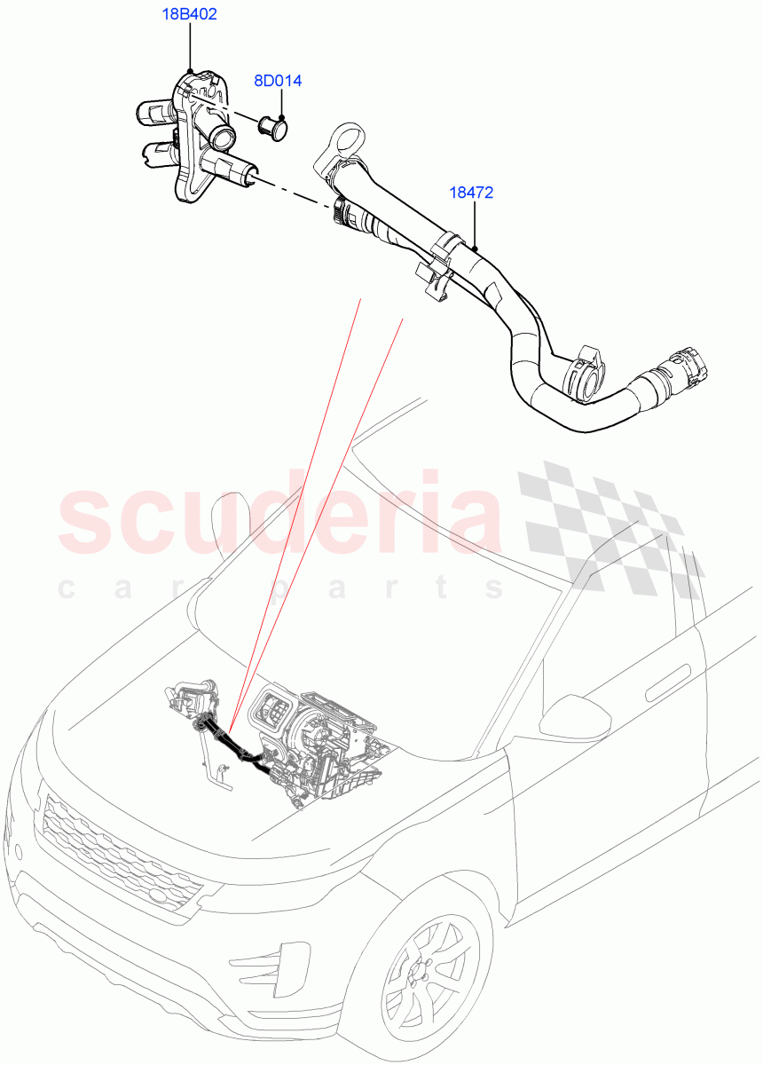 Auxiliary Heater Hoses (Itatiaia (Brazil), Fuel Heater W/Pk Heat With Remote, Fuel Fired Heater With Park Heat, With Fuel Fired Heater) of Land Rover Land Rover Range Rover Evoque (2019+) [2.0 Turbo Petrol AJ200P]