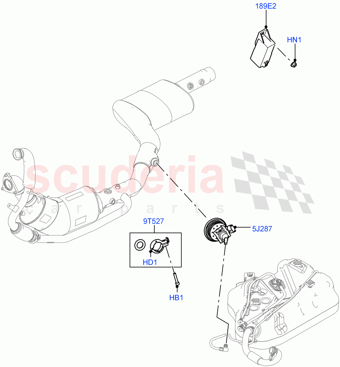 Exhaust Fluid Injection System (Solihull Plant Build, Injector and Control Unit) (3.0 V6 Diesel, With Diesel Exh Fluid Emission Tank) ((V) FROMHA000001) of Land Rover Land Rover Discovery 5 (2017+) [3.0 Diesel 24V DOHC TC]