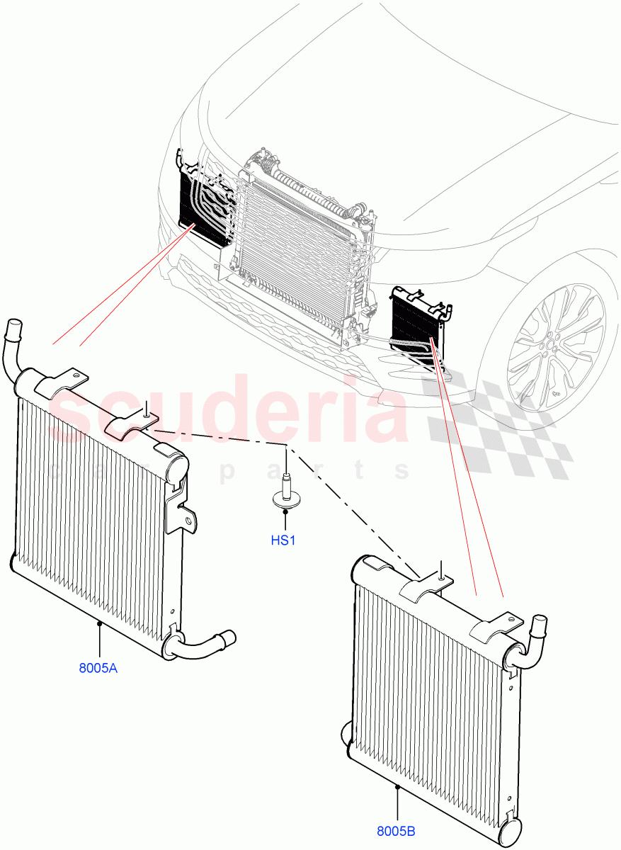 Radiator/Coolant Overflow Container (5.0L P AJ133 DOHC CDA S/C Enhanced) ((V) FROMKA000001) of Land Rover Land Rover Range Rover Velar (2017+) [5.0 OHC SGDI SC V8 Petrol]