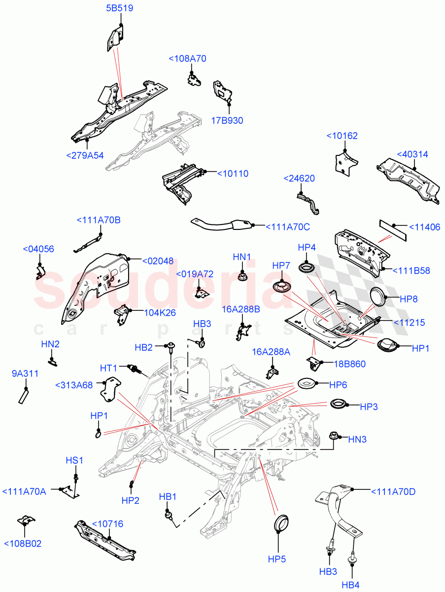 Floor Pan - Centre And Rear of Land Rover Land Rover Range Rover Velar (2017+) [3.0 DOHC GDI SC V6 Petrol]