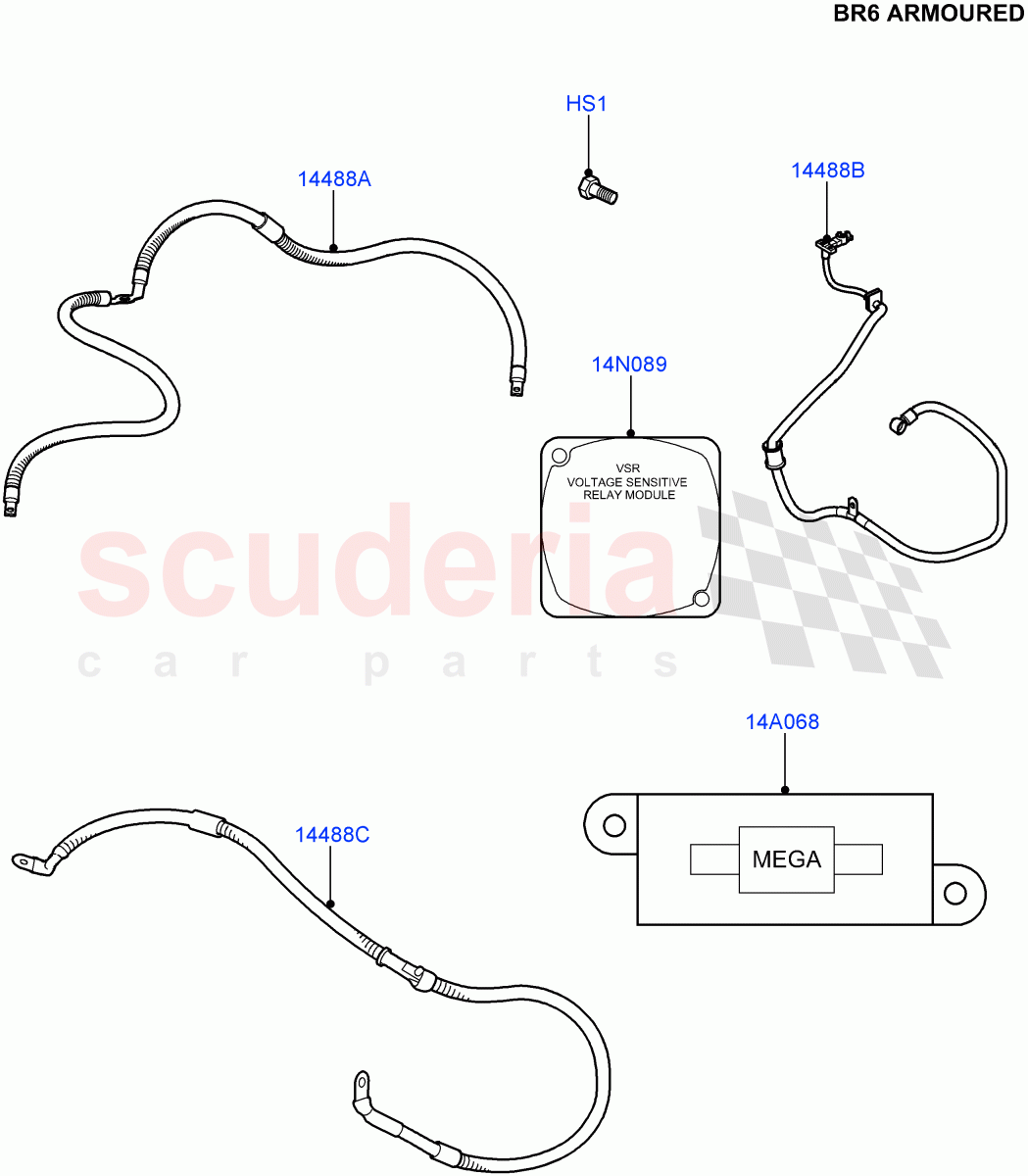 Electrical Wiring - Body And Rear (With B6 Level Armouring) ((V) FROMAA000001) of Land Rover Land Rover Range Rover (2010-2012) [4.4 DOHC Diesel V8 DITC]