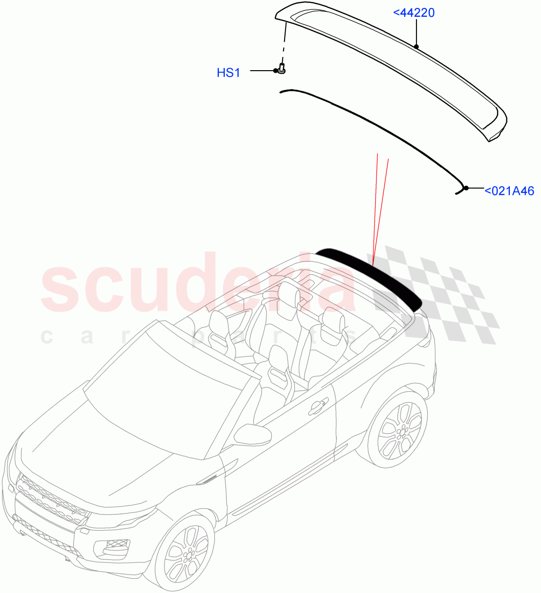 Spoiler And Related Parts (2 Door Convertible, Halewood (UK)) of Land Rover Land Rover Range Rover Evoque (2012-2018) [2.2 Single Turbo Diesel]