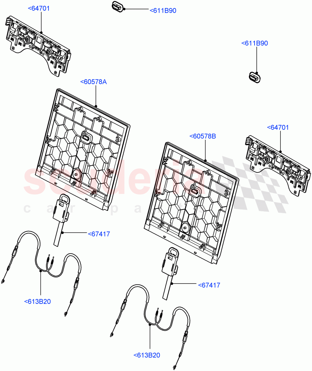 Rear Seat Back (Itatiaia (Brazil), Third Row Dual Individual Seat) ((V) FROMGT000001) of Land Rover Land Rover Discovery Sport (2015+) [2.0 Turbo Diesel]