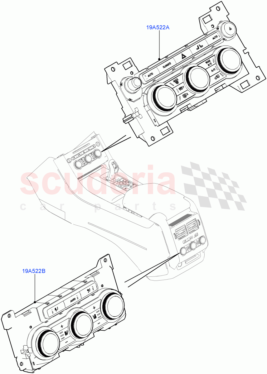 Heater & Air Conditioning Controls ((V) TOHA999999) of Land Rover Land Rover Range Rover Sport (2014+) [3.0 I6 Turbo Petrol AJ20P6]