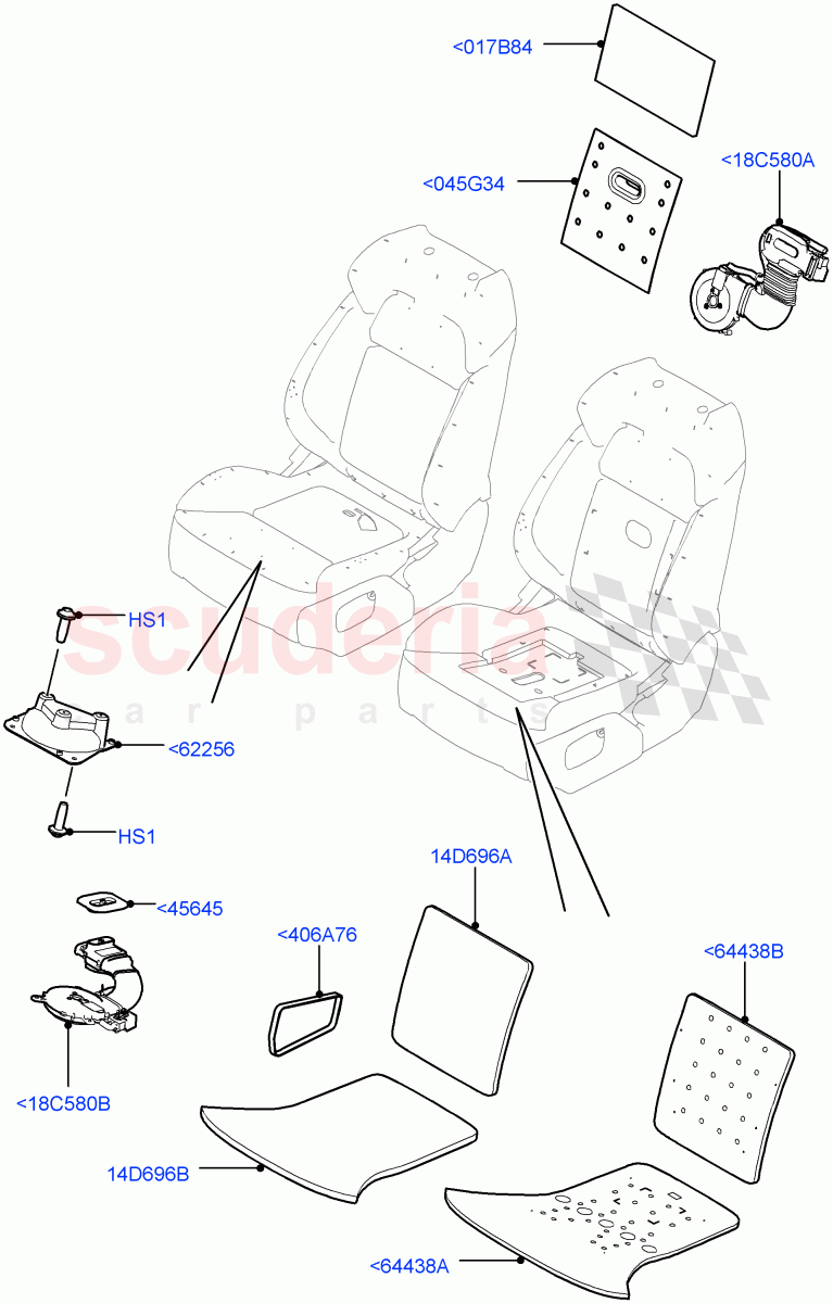 Front Seat Pads/Valances & Heating (Heating) ((V) TOHA999999) of Land Rover Land Rover Range Rover Sport (2014+) [3.0 I6 Turbo Petrol AJ20P6]