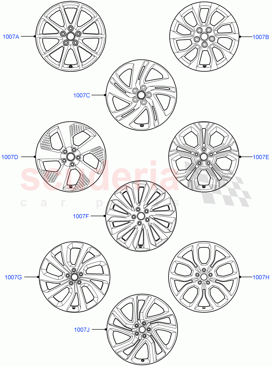 Wheels (Halewood (UK)) ((V) FROMLH000001) of Land Rover Land Rover Discovery Sport (2015+) [2.0 Turbo Diesel AJ21D4]
