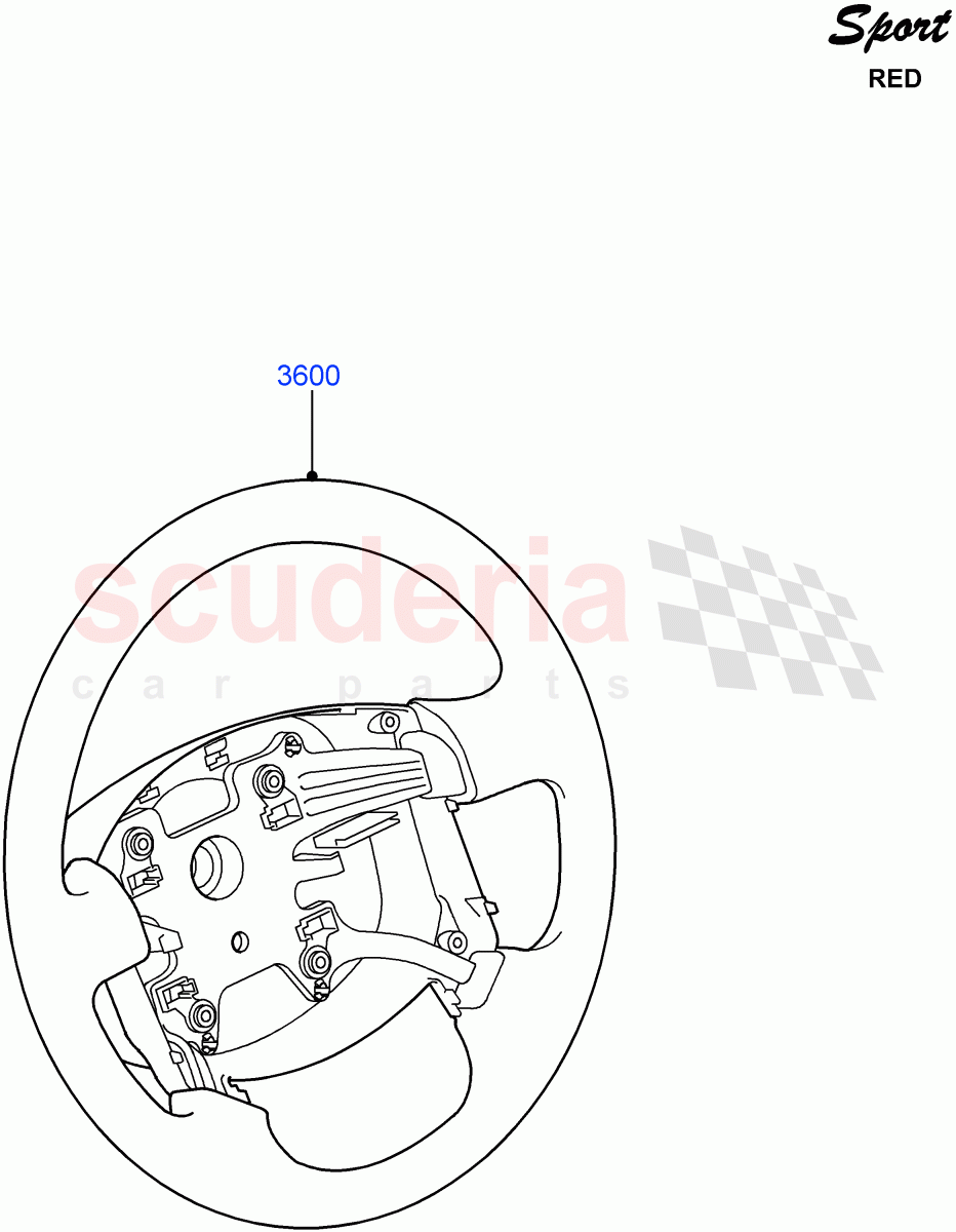 Steering Wheel (Red Sport LE) ((V) FROMDA000001) of Land Rover Land Rover Range Rover Sport (2010-2013) [3.6 V8 32V DOHC EFI Diesel]
