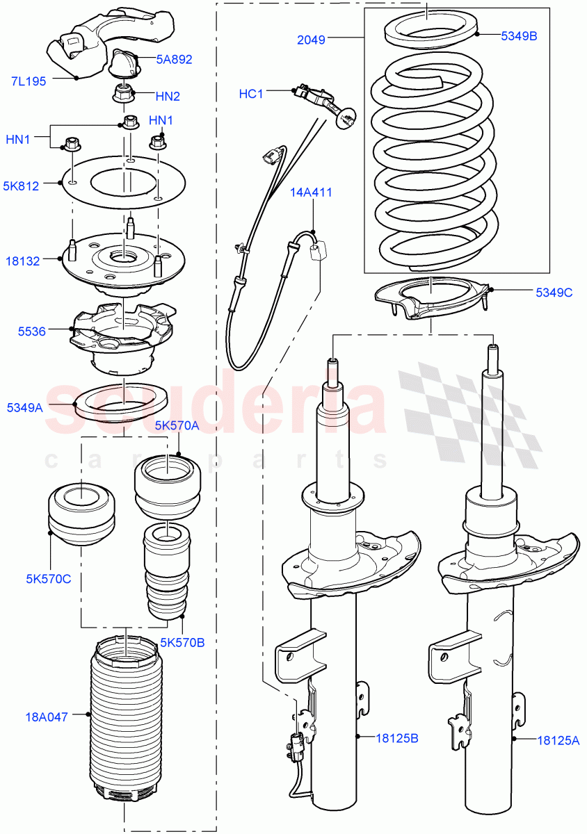 Rear Springs And Shock Absorbers (Changsu (China)) ((V) FROMEG000001) of Land Rover Land Rover Range Rover Evoque (2012-2018) [2.2 Single Turbo Diesel]