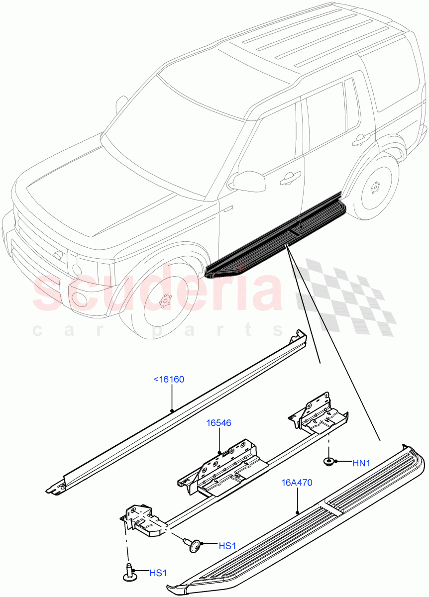 Body Mouldings (With Side Auxiliary Step W/O Lights) ((V) FROMFA000001) of Land Rover Land Rover Discovery 4 (2010-2016) [4.0 Petrol V6]