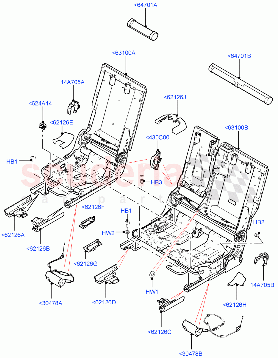 Rear Seat Base (Itatiaia (Brazil), With 60/40 Manual Fold Thru Rr Seat) ((V) FROMGT000001) of Land Rover Land Rover Discovery Sport (2015+) [2.0 Turbo Petrol GTDI]