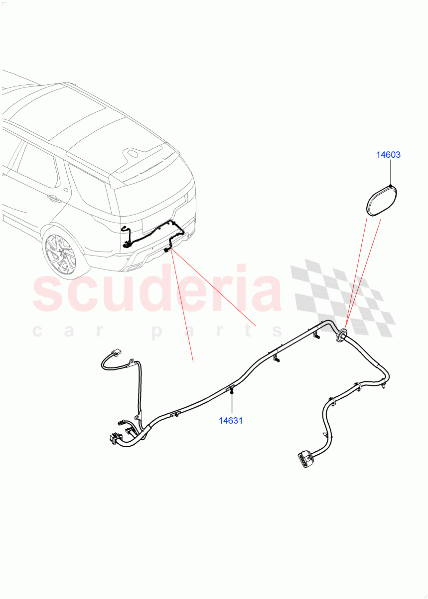 Electrical Wiring - Body And Rear (Nitra Plant Build, Towing) ((V) FROMK2000001) of Land Rover Land Rover Discovery 5 (2017+) [3.0 I6 Turbo Diesel AJ20D6]