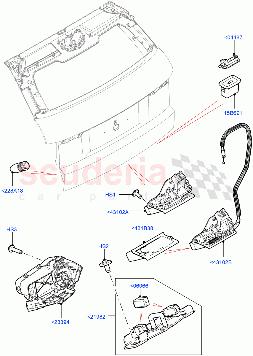 Luggage Compt/Tailgte Lock Controls (Changsu (China)) ((V) FROMEG000001) of Land Rover Land Rover Range Rover Evoque (2012-2018) [2.0 Turbo Petrol GTDI]