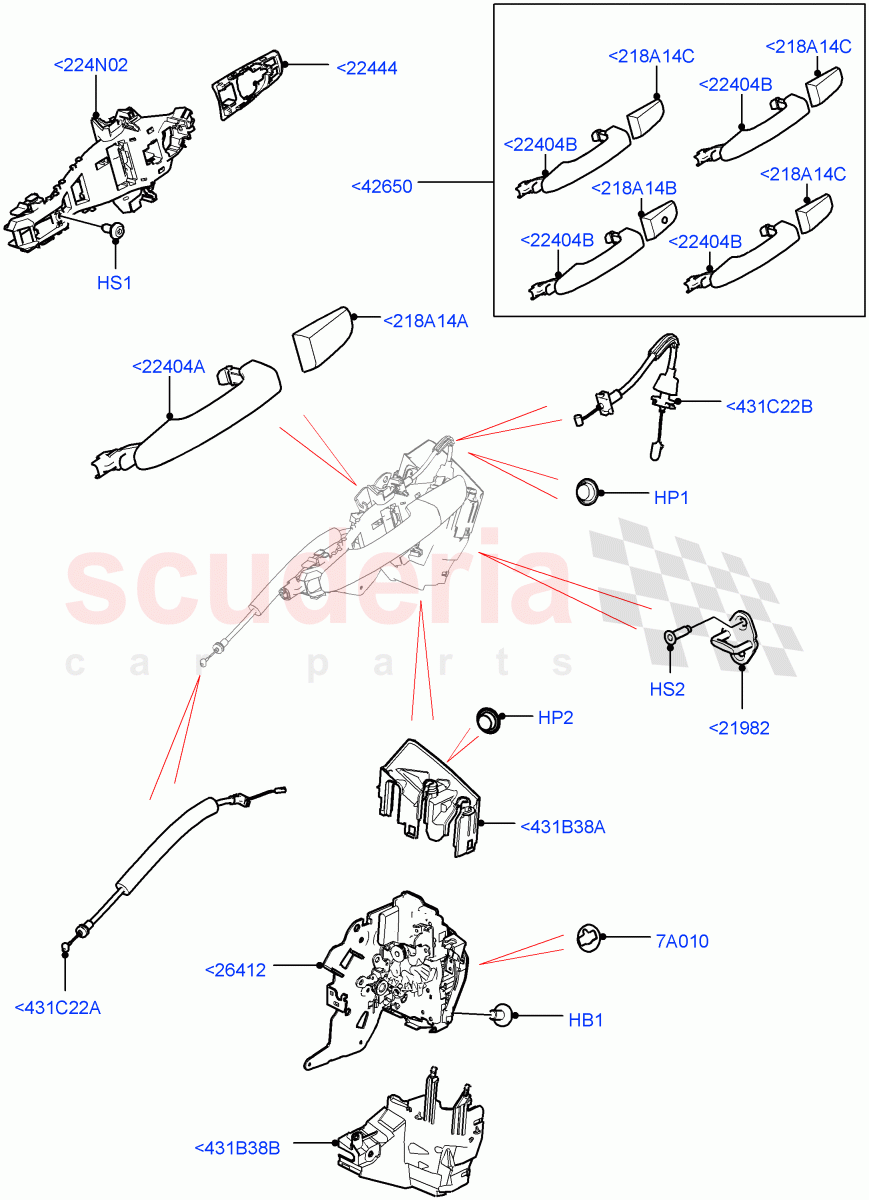 Rear Door Lock Controls (Halewood (UK)) of Land Rover Land Rover Discovery Sport (2015+) [2.0 Turbo Petrol AJ200P]
