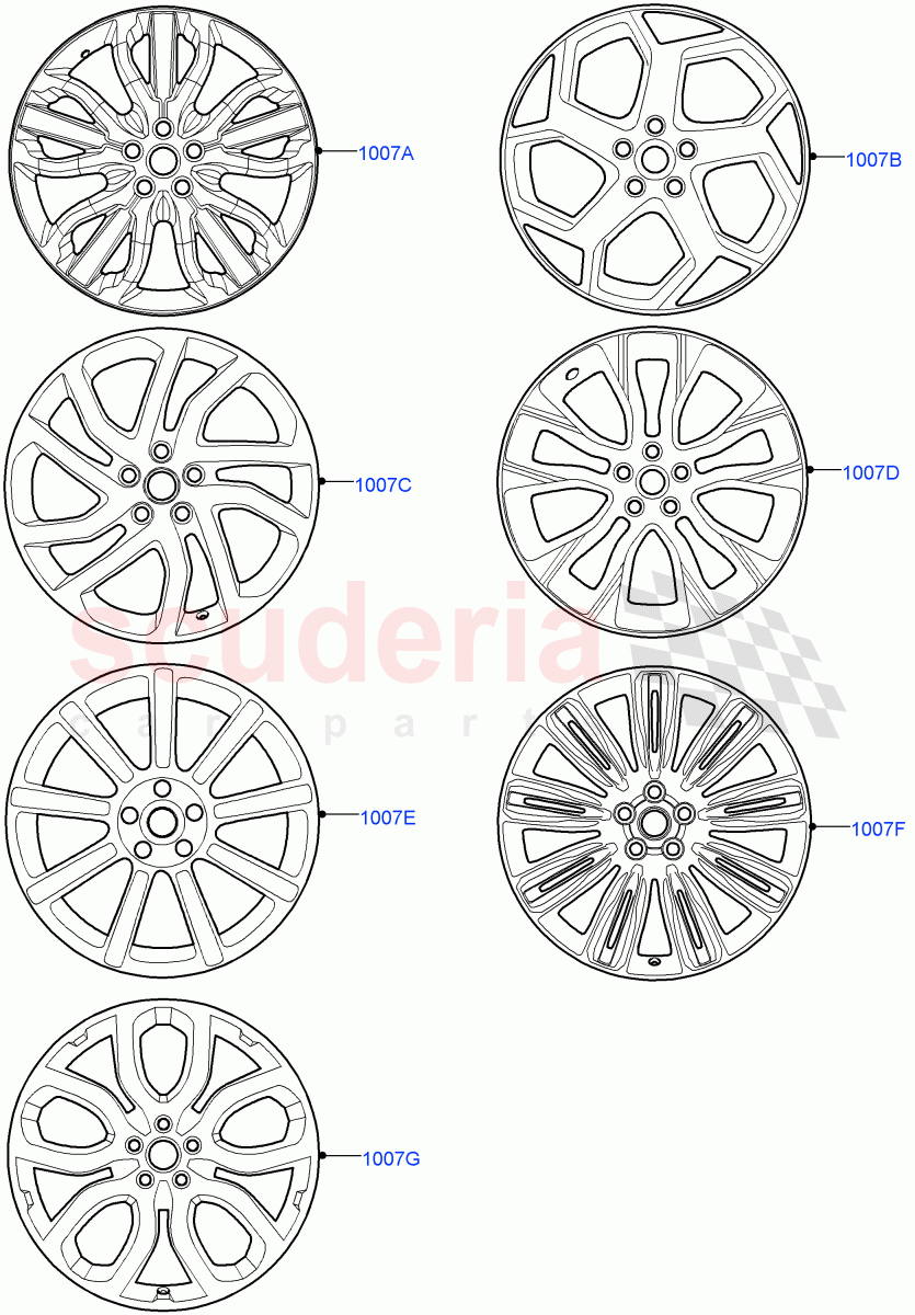 Spare Wheel (Spare Wheel - Conventional Alloy) ((V) FROMJA000001) of Land Rover Land Rover Range Rover Sport (2014+) [3.0 I6 Turbo Diesel AJ20D6]