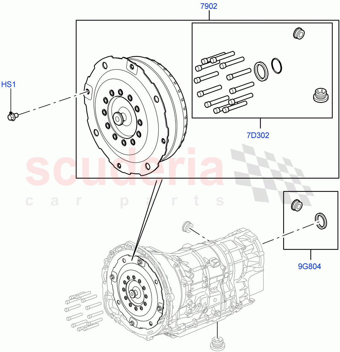 Converter (4.4L DOHC DITC V8 Diesel, 8 Speed Auto Trans ZF 8HP70 4WD) of Land Rover Land Rover Range Rover Sport (2014+) [3.0 I6 Turbo Petrol AJ20P6]