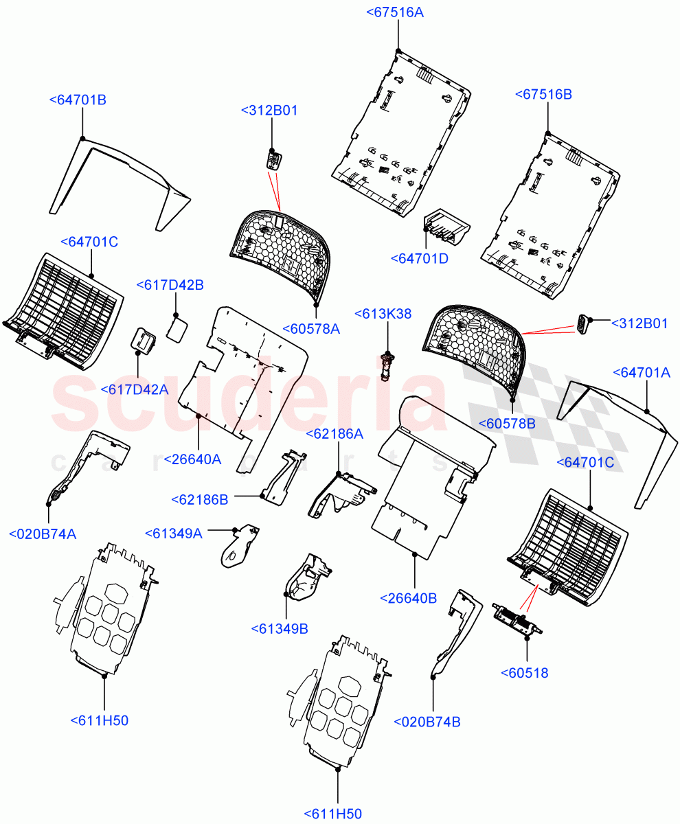 Rear Seat Back (Autobiography Black / SV Autobiography) (With 2 Rear Small Individual Seats) ((V) FROMJA000001) of Land Rover Land Rover Range Rover (2012-2021) [4.4 DOHC Diesel V8 DITC]