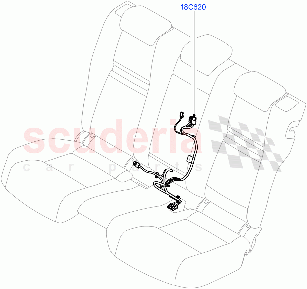 Wiring - Seats (2nd Row, Rear Seats) (Premium Air Conditioning-Front/Rear) of Land Rover Land Rover Range Rover Velar (2017+) [3.0 Diesel 24V DOHC TC]