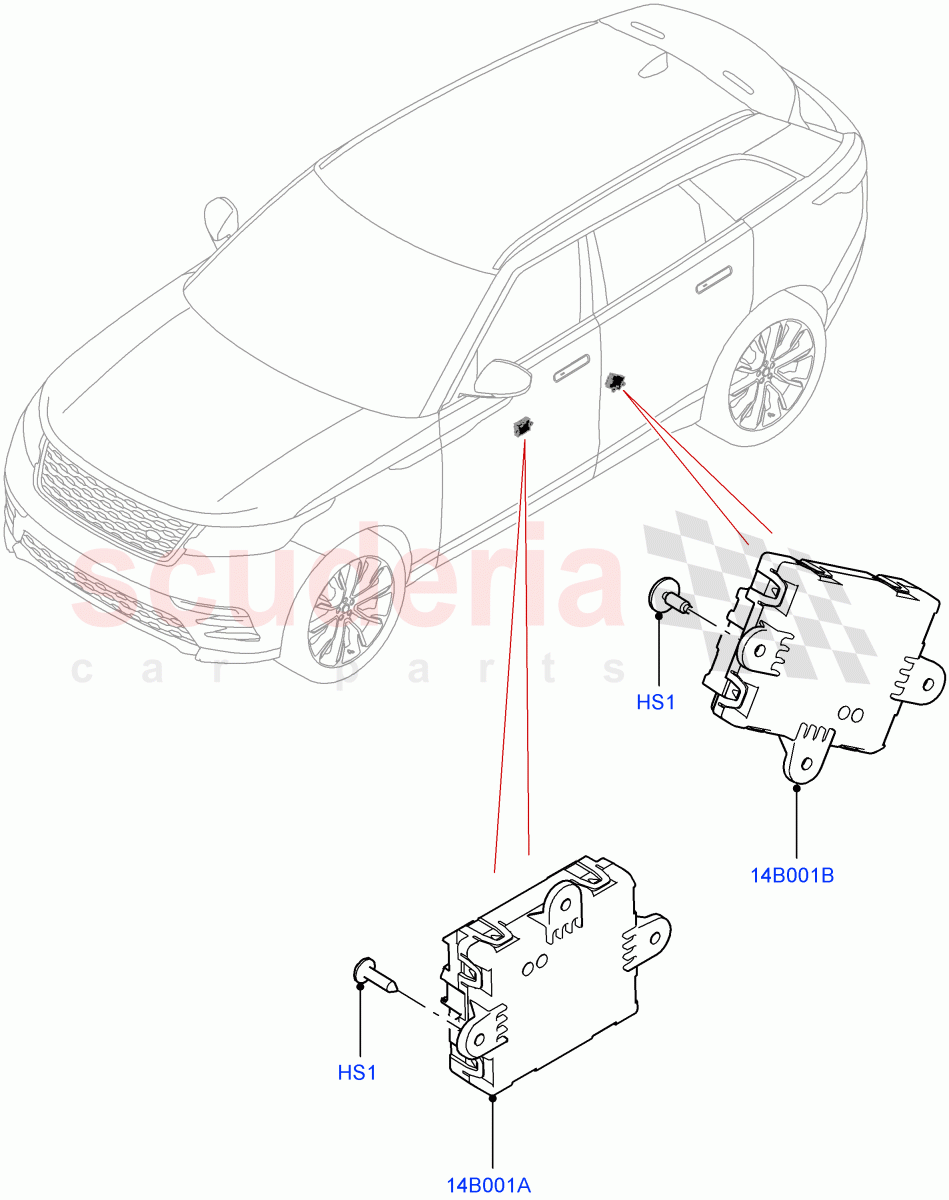 Vehicle Modules And Sensors (Door) of Land Rover Land Rover Range Rover Velar (2017+) [3.0 DOHC GDI SC V6 Petrol]