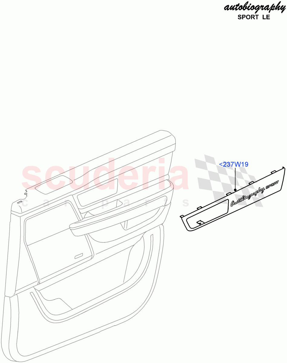 Front Door Trim Installation (Autobiography Sport LE) ((V) FROMCA000001) of Land Rover Land Rover Range Rover Sport (2010-2013) [3.0 Diesel 24V DOHC TC]