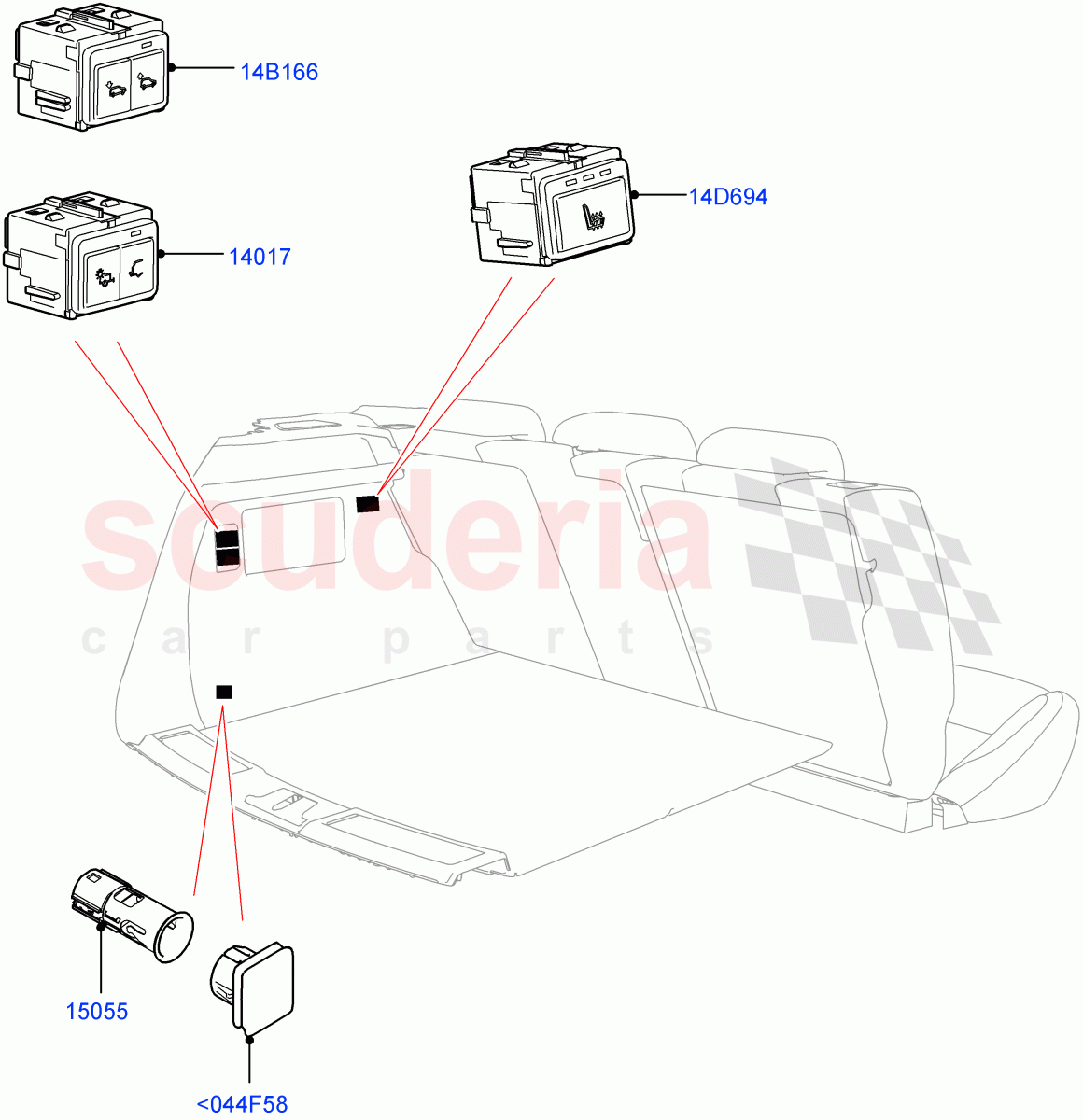 Switches (Luggage Compartment) of Land Rover Land Rover Defender (2020+) [3.0 I6 Turbo Diesel AJ20D6]