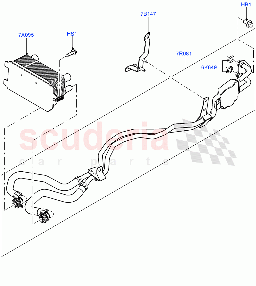 Transmission Cooling Systems (Solihull Plant Build) (2.0L I4 DSL HIGH DOHC AJ200, 8 Speed Auto Trans ZF 8HP70 4WD) ((V) FROMHA000001) of Land Rover Land Rover Discovery 5 (2017+) [2.0 Turbo Diesel]