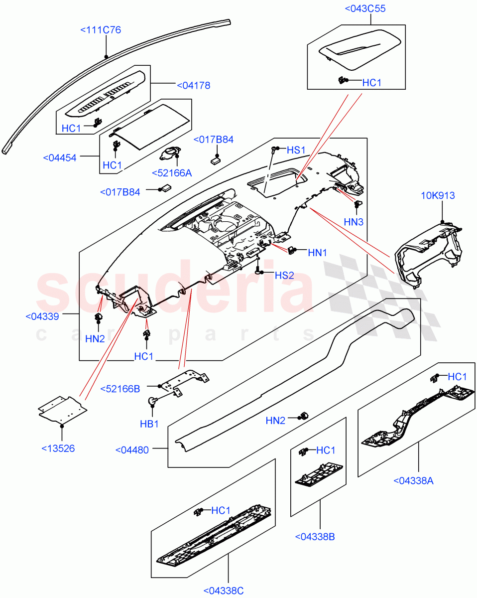 Instrument Panel (Upper, External Components) of Land Rover Land Rover Defender (2020+) [2.0 Turbo Petrol AJ200P]
