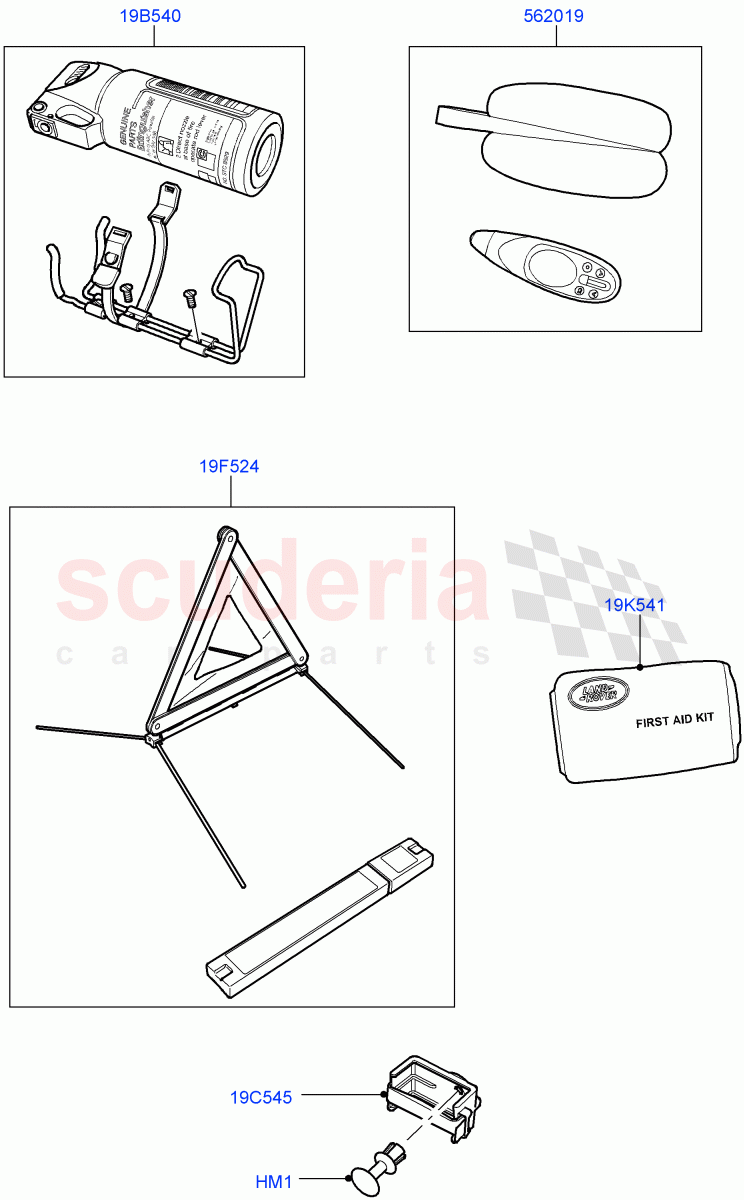 Emergency And Safety Equipment (Internal Components) ((V) FROMAA000001) of Land Rover Land Rover Range Rover (2010-2012) [3.6 V8 32V DOHC EFI Diesel]