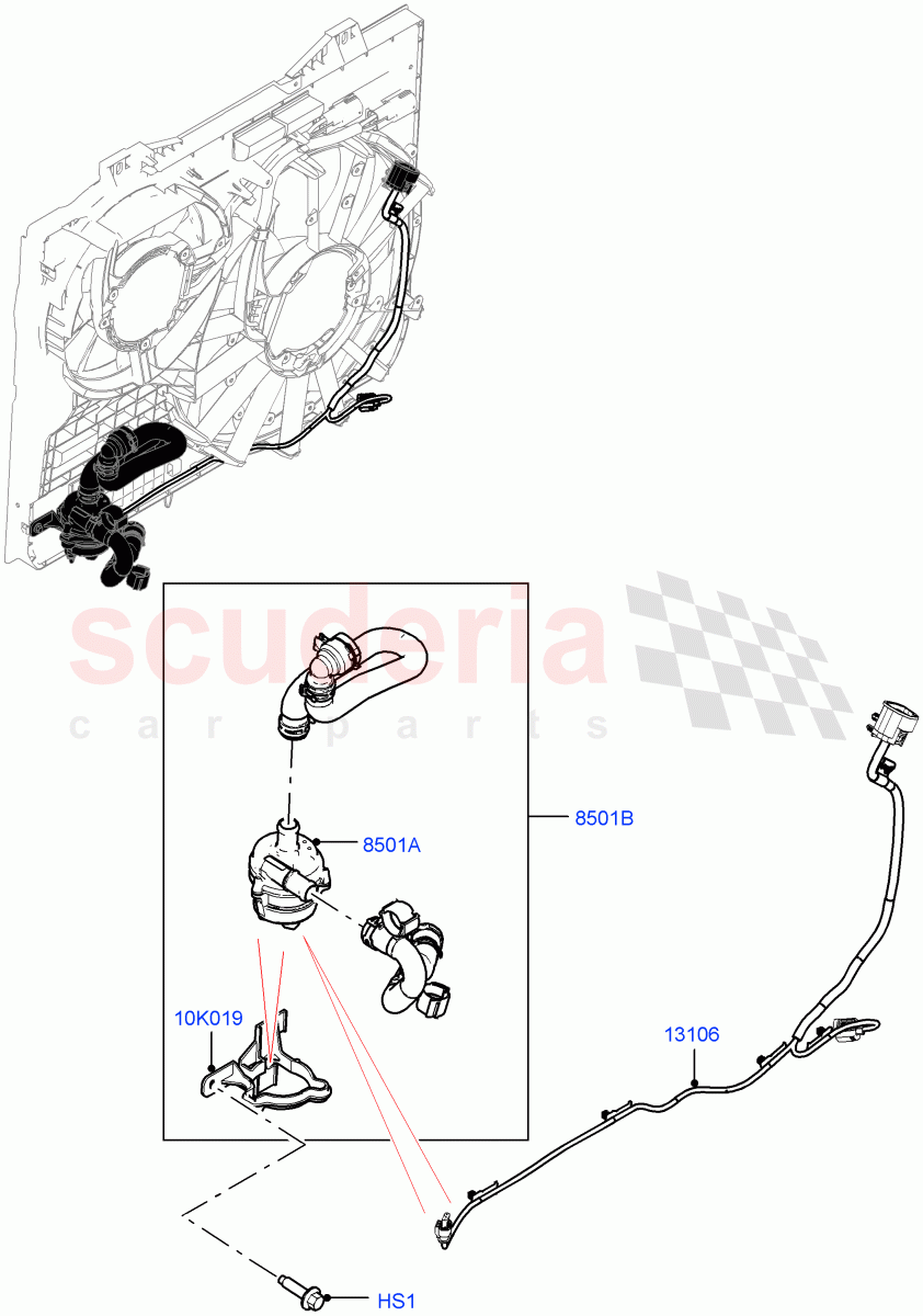 Water Pump (Auxiliary Unit, Solihull Plant Build) (2.0L I4 High DOHC AJ200 Petrol) ((V) FROMJA000001) of Land Rover Land Rover Discovery 5 (2017+) [2.0 Turbo Petrol AJ200P]