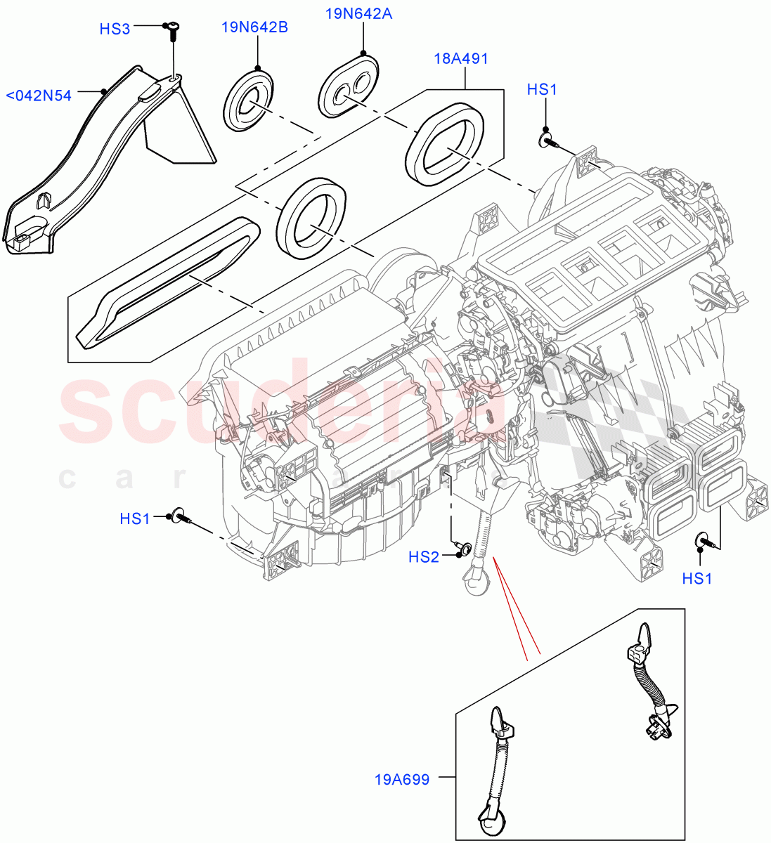 Heater/Air Cond.External Components (Main Unit, Nitra Plant Build) of Land Rover Land Rover Defender (2020+) [2.0 Turbo Diesel]