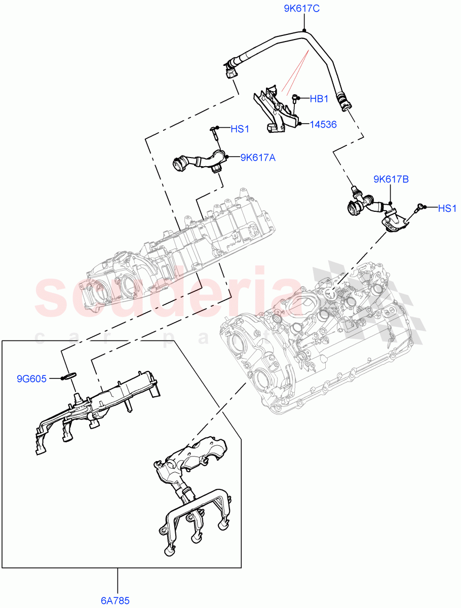 Emission Control - Crankcase (4.4 V8 Turbo Petrol (NC10)) of Land Rover Land Rover Range Rover (2022+) [4.4 V8 Turbo Petrol NC10]