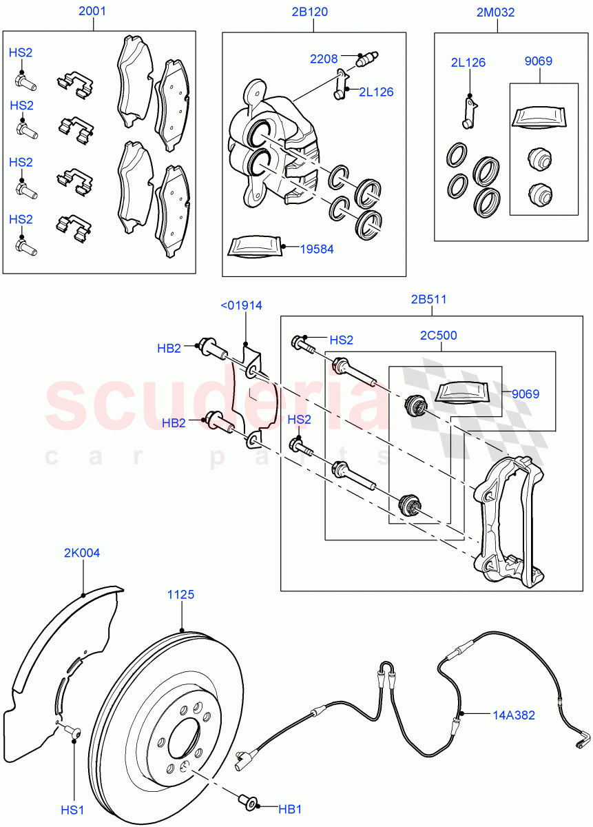 Front Brake Discs And Calipers of Land Rover Land Rover Range Rover Sport (2014+) [3.0 I6 Turbo Petrol AJ20P6]