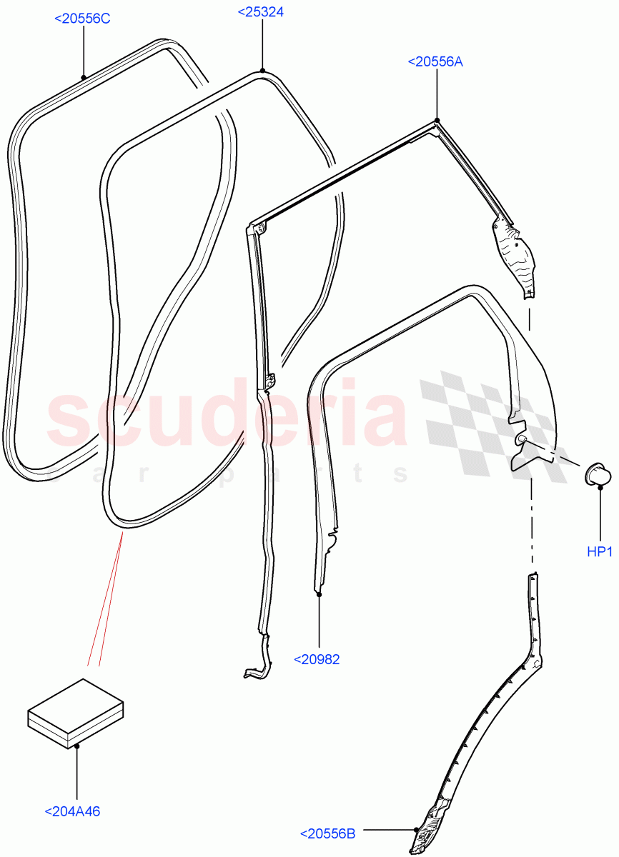 Rear Doors, Hinges & Weatherstrips (Finisher And Seals) of Land Rover Land Rover Range Rover Sport (2014+) [3.0 Diesel 24V DOHC TC]